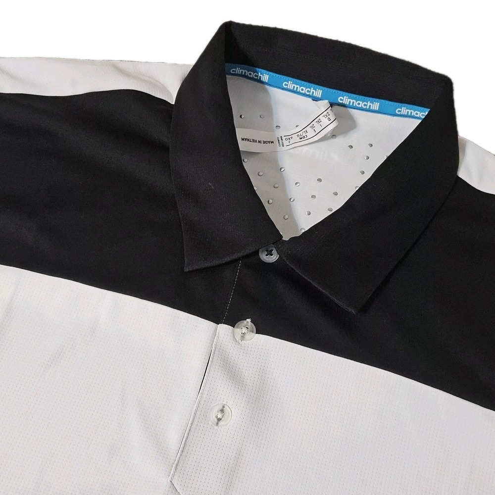 Adidas Men's 2XL‎ Polo Golf Climachill Blue Performance Short Sleeve COLD STUDS